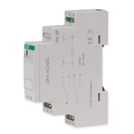 F&F Przekaźnik elektromagnetyczny 2x8A 24V AC/DC PK-2P