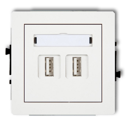KARLIK DECO Gniazdo USB 2.0 podwójne białe DGUSB-2