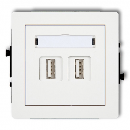 KARLIK DECO Gniazdo podwójne USB 2.0 białe DGUSB-2