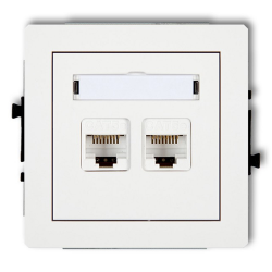 KARLIK DECO Gniazdo komputerowe podwójne 2xRJ45 białe DGK-2
