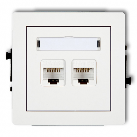 KARLIK DECO Gniazdo podwójne komputerowe 2xRJ45 białe DGK-2