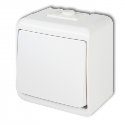KARLIK JUNIOR Łącznik pojedynczy natynkowy IP54 biały WHE-1