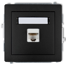 KARLIK DECO Gniazdo komputerowe pojedyncze RJ45 czarny mat 12DGK-1
