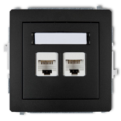 KARLIK DECO Gniazdo komputerowe podwójne 2xRJ45 czarny mat 12DGK-2
