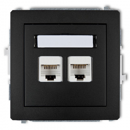 KARLIK DECO Gniazdo komputerowe podwójne 2xRJ45 czarny mat 12DGK-2