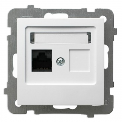 OSPEL AS Gniazdo komputerowe RJ-45 pojedyncze do ramki białe GPK-1G/K/m/00