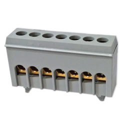 XBS Zacisk przyłączeniowy na szynę mostek izolowany 7-polowy 7x16mm² szary NKSZ-7S