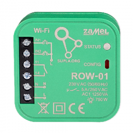 ZAMEL SUPLA ODBIORNIK WI-FI DOPUSZKOWY 1-KANAŁOWY DWUKIERUNKOWY ROW-1