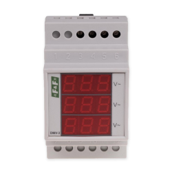 F&F Wskaźnik napięcia modułowy potrójny 3F woltomierz 230V AC DMV-3