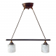 [OUTLET] KOMBIT Lampa wisząca linka 2x40W E14 patyna klosz biały matowy CZ239