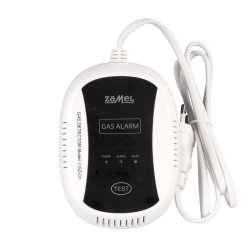 ZAMEL Czujnik gazu Zasilanie sieciowe wtyczka 230V CGZ-01 biały/czarny