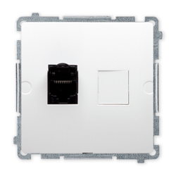 SIMON BASIC Gniazdo komputerowe RJ45 kat.6 do ramki białe BM61.01/11