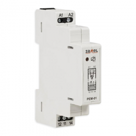 ZAMEL Przekaźnik elektromagnetyczny na szynę 1Z 1R 16A 230V PEM-01/230
