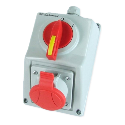 ELEKTROMET Zestaw instalacyjny gniazdo siłowe 5P 16A z rozłącznikiem O-I IP54 C16-18N