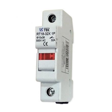 LC Podstawa bezpiecznikowa z kontrolką na wkładki gG 10x38 1P 32A 500V~ RT18-32X