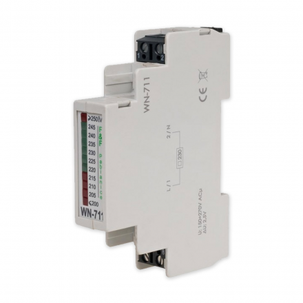 F&F Wskaźnik napięcia modułowy lampki LED woltomierz 1-faza 200-250V AC WN-711