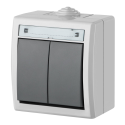 Elektro-Plast AQUANT Łącznik świecznikowy (podwójny) natynkowy IP55 szary ŁNT-5 1202-10